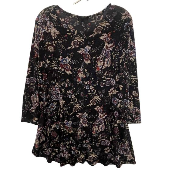 Lane Bryant Tulip-Hem Sweater Tunic Womens Size 14/16 Muted Black Multicolor Top - Picture 4 of 9